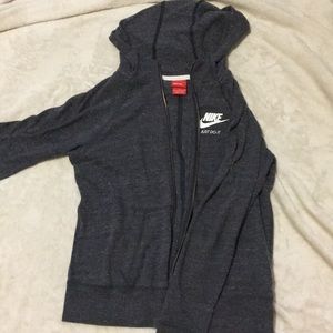 Gray Nike zip up hoodie